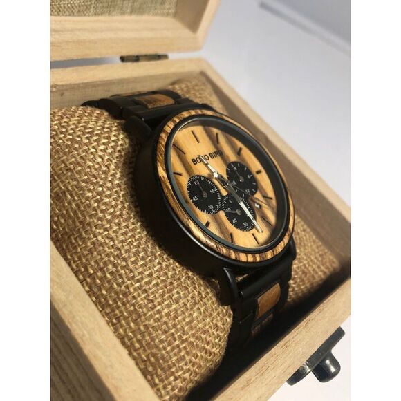 Bobo Bird Unisex Stainless Steel Analog Dial Quartz Genuine Wrist Watch BW108 - Picture 4 of 10